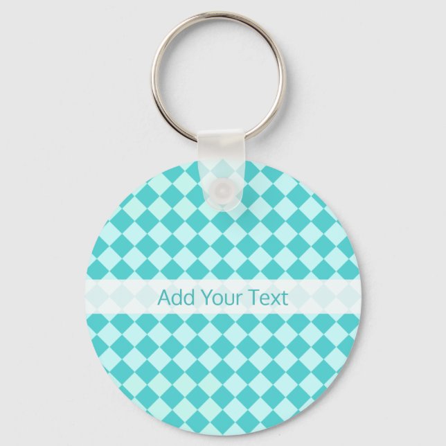 Blue Combination Diamond Pattern by Shirley Taylor Keychain (Front)