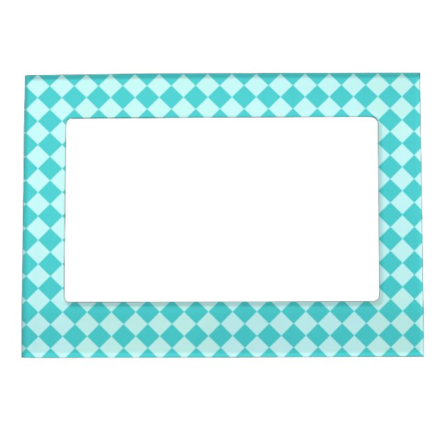 Blue Combination Diamond Pattern by Shirley Taylor Magnetic Picture Frame (Front)