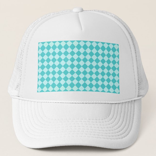 Blue Combination Diamond Pattern by Shirley Taylor Trucker Hat (Front)