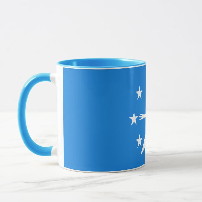 Blue Combo Mug with flag of Corpus Christi (Left)