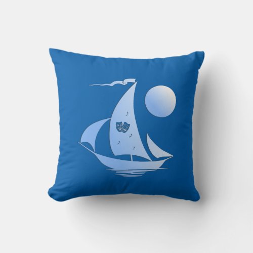 Blue Comedy and Tragedy Theater Sailboat