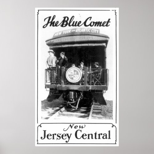 Blue Comet Train Glossy Poster