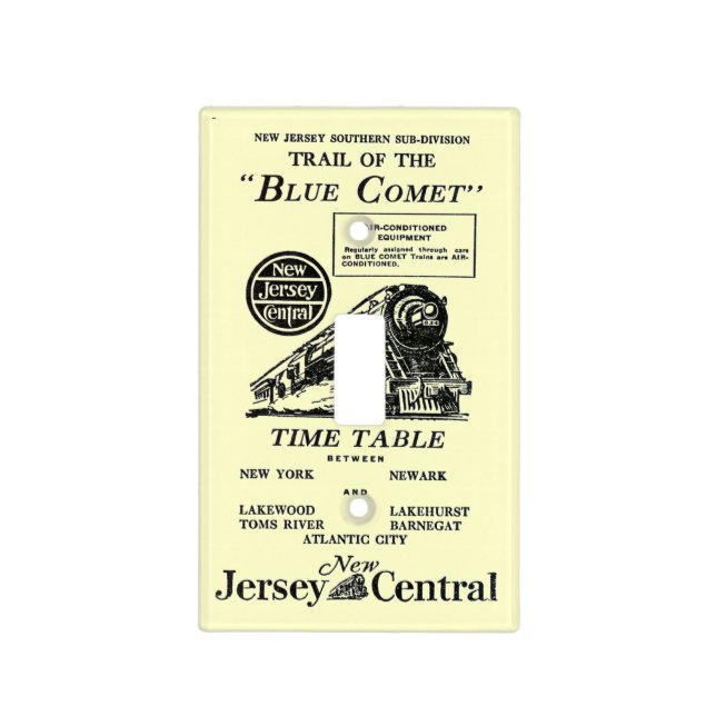 Blue Comet Train, Luxury Coach Trains Light Switch Cover (Front)
