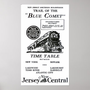 Blue Comet Train - Luxury coach Trains Poster