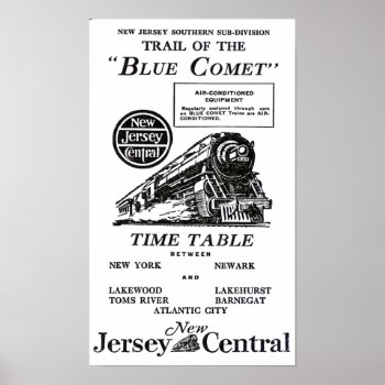 Blue Comet Train - Luxury Coach Trains Poster by stanrail at Zazzle