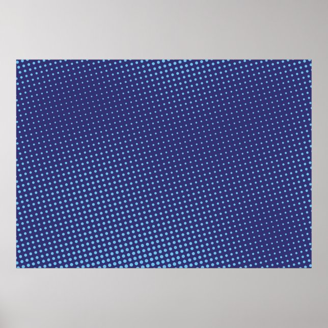 Blue comic pop-art halftone background vintageabst poster (Front)