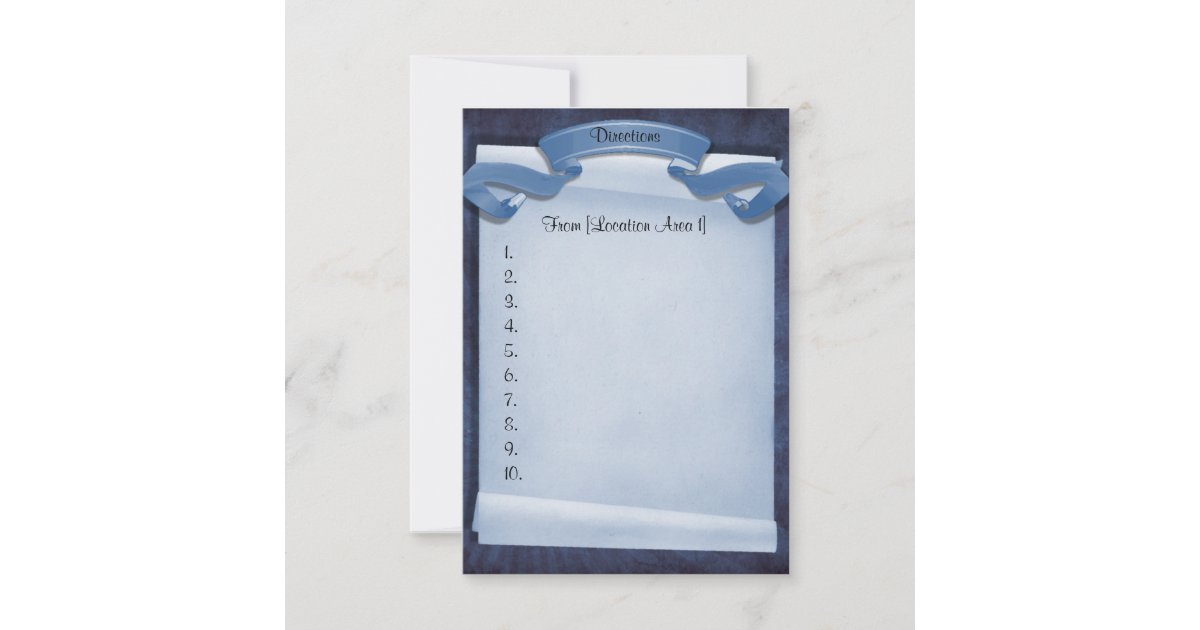 Blue Commitment Ceremony Custom Driving Directions Invitation | Zazzle