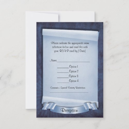Blue Commitment Ceremony Custom Reception Cards