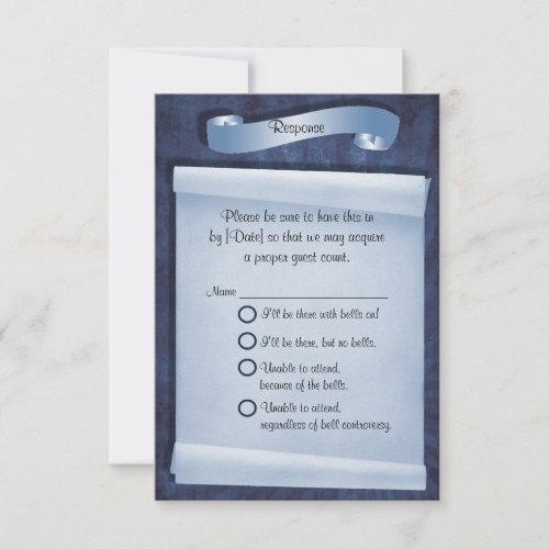 Blue Commitment Ceremony Funny Response Card