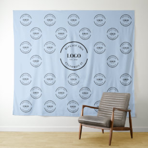 Blue Company Logo backdrop Instant step and repeat