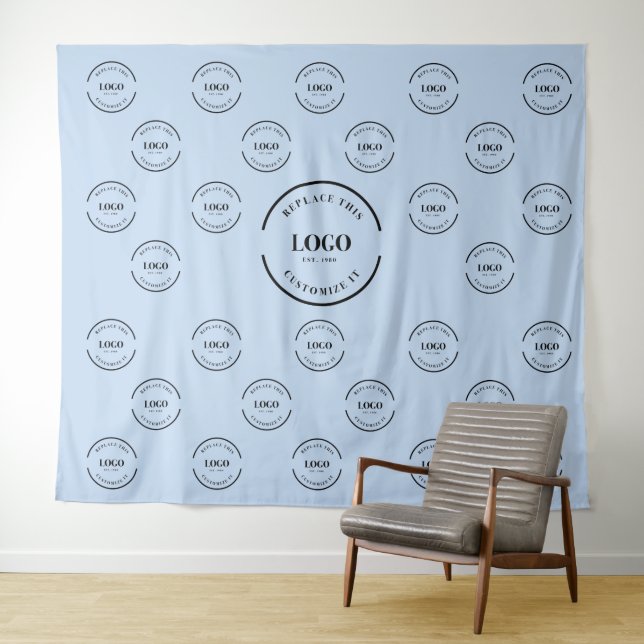 Blue Company Logo backdrop Instant step and repeat (In Situ (Horizontal))