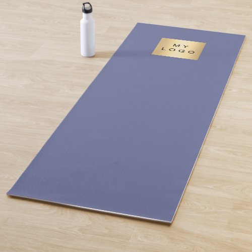 Blue company logo business studio yoga mat