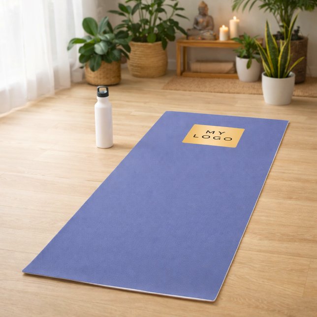 Blue company logo business studio yoga mat (Creator Uploaded)