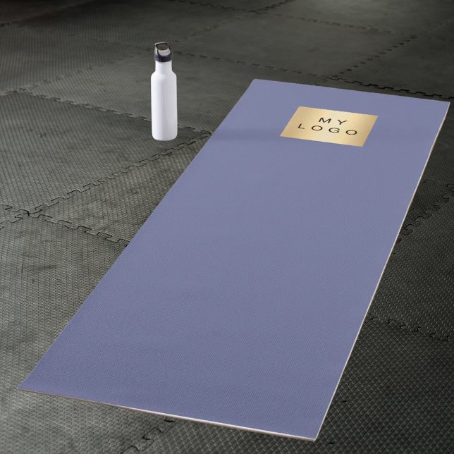 Blue company logo business studio yoga mat (Creator Uploaded)