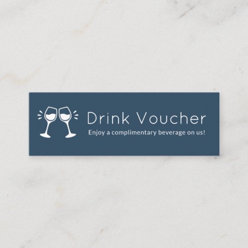 Blue Company Logo Drink Voucher  Corporate Event Mini Business Card