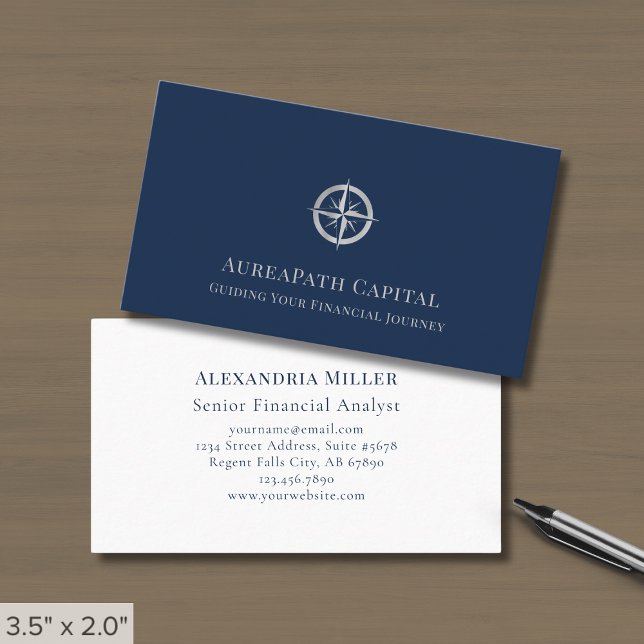Blue Compass Logo Business Card (Creator Uploaded)