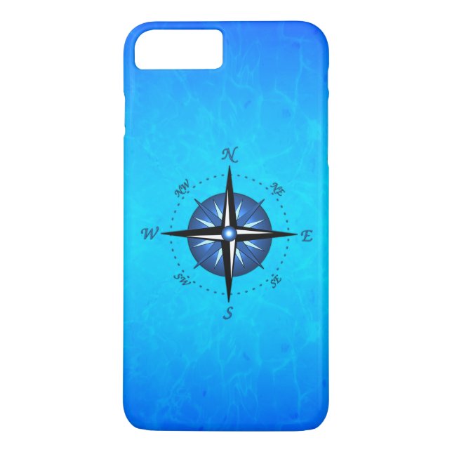 Blue Compass Rose Case-Mate iPhone Case (Back)