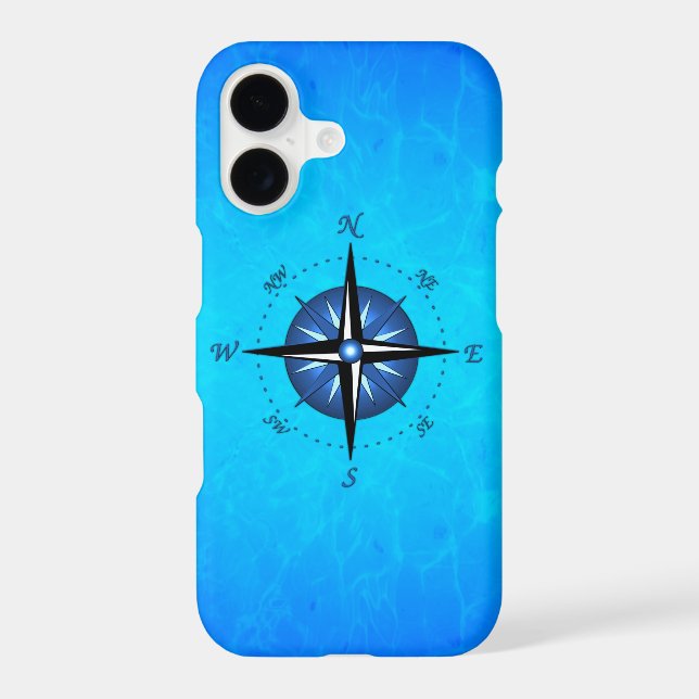 Blue Compass Rose Iphone Case (Back)
