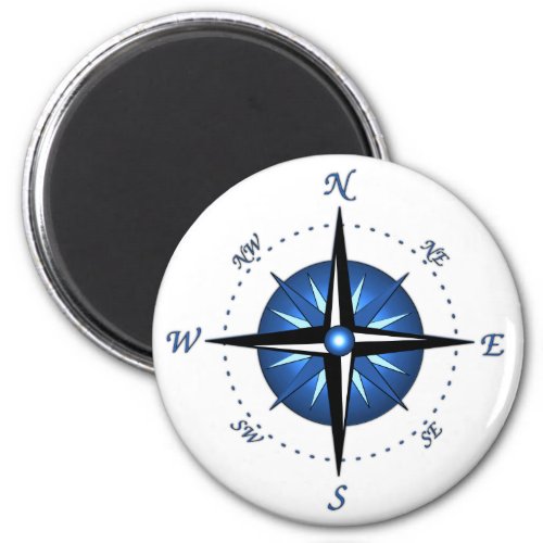 Blue Compass Rose Magnet