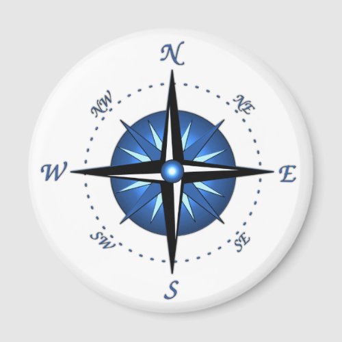 Blue Compass Rose Magnet