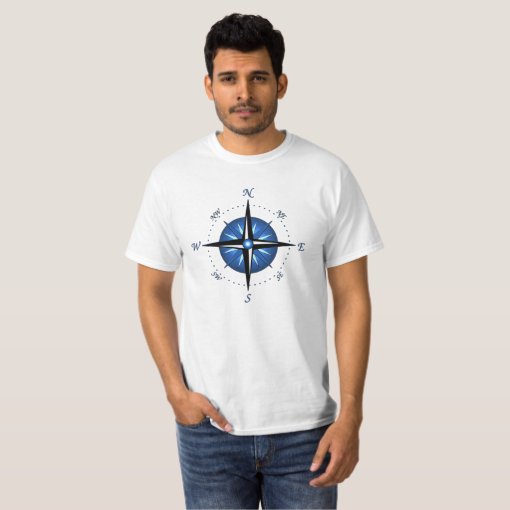 Blue Compass Rose T-Shirt | Zazzle