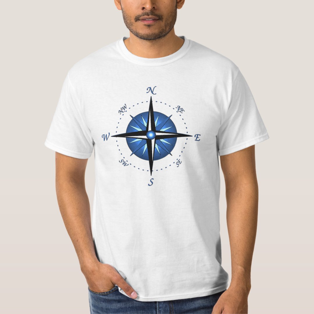 Blue Compass Rose T-Shirt | Zazzle