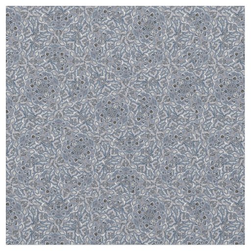 Blue complex mandala style print pattern design fabric