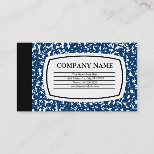 blue composition book business card templates