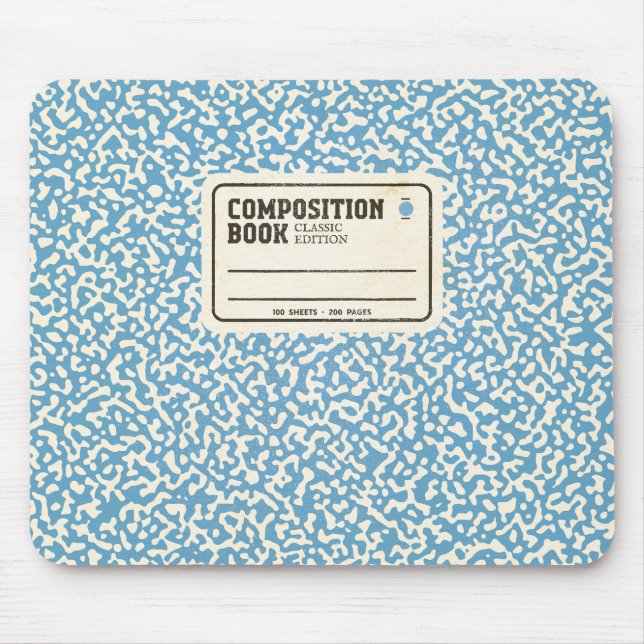 Blue Composition Notebook Mouse Pad (Front)