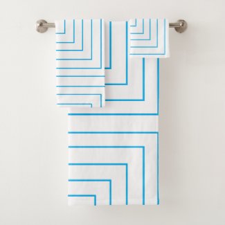Blue Concentric Square Pattern