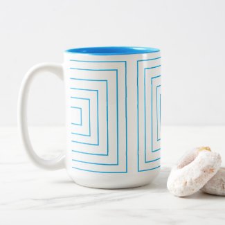 Blue Concentric Square Pattern