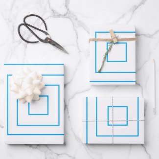 Blue Concentric Square Pattern