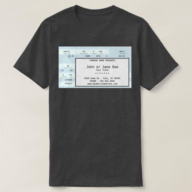 blue concert ticket T-Shirt (Design Front)