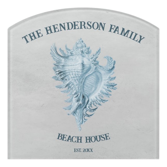 Blue Conch Shell Door Sign (Contour Front)
