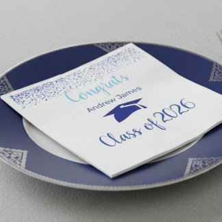 blue confetti 2026 graduation - Congrats Napkins