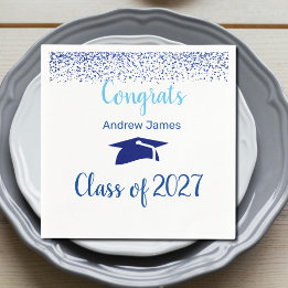 blue confetti 2027 graduation - Congrats Napkins