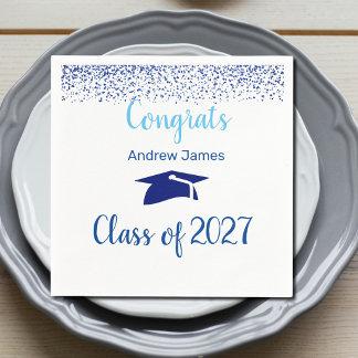 blue confetti 2027 graduation - Congrats Napkins