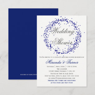 Blue Confetti - 3X5 Couple's Wedding Shower Invite