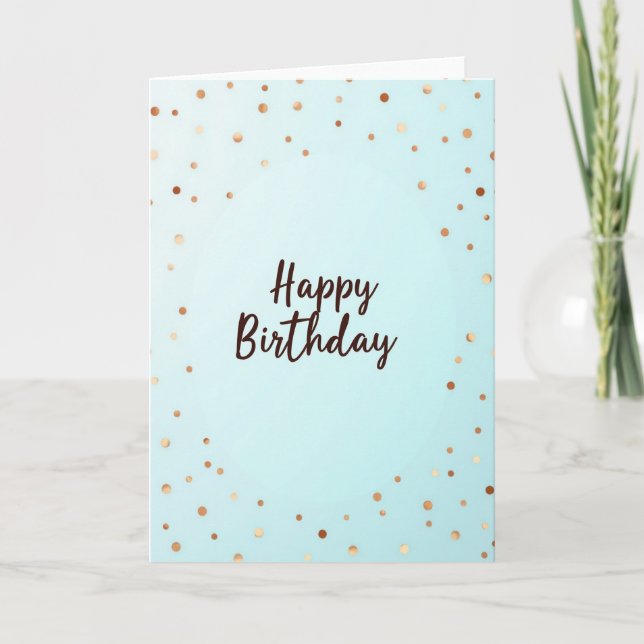 Blue Confetti Birthday Card (Front)