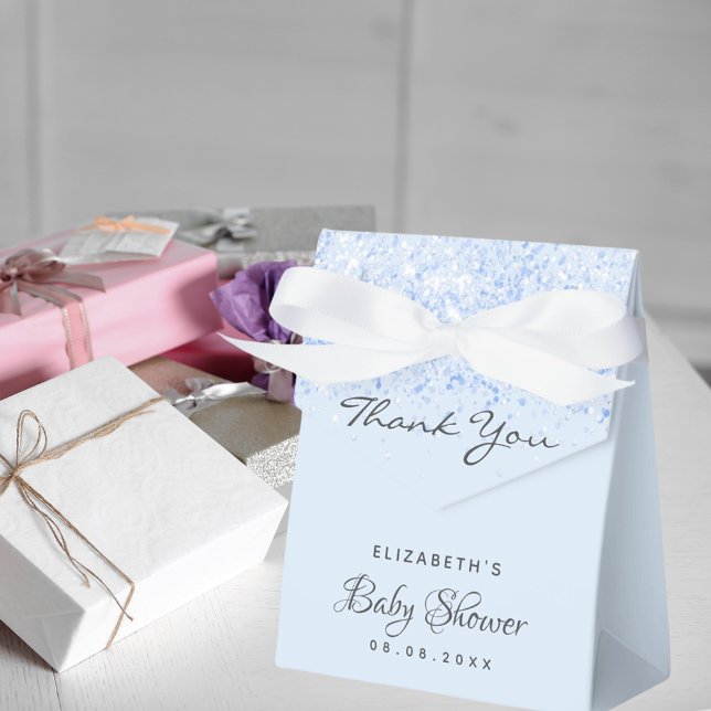 Blue confetti boy Baby Shower Favor Boxes (Creator Uploaded)