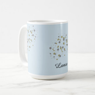 Blue Confetti Dots With Name Coffee Mug