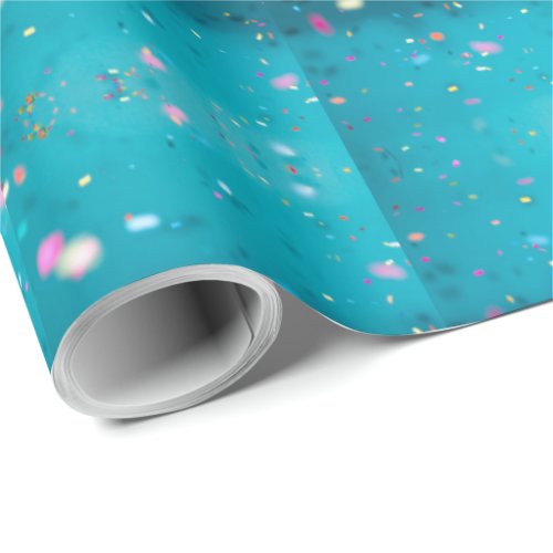 Blue Confetti Dream Wrapping Paper