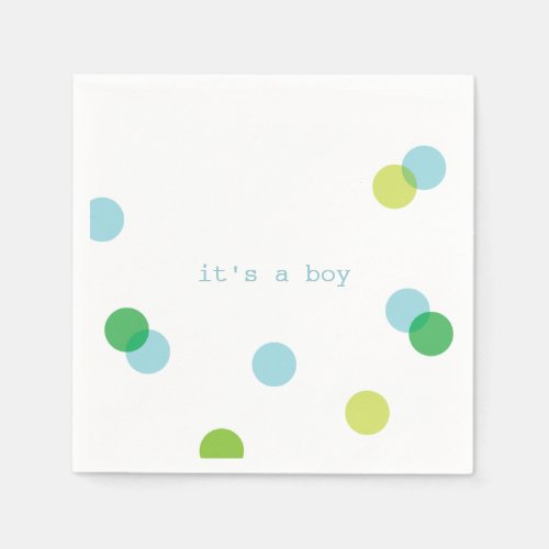 Blue confetti  Its a boy paper napkins