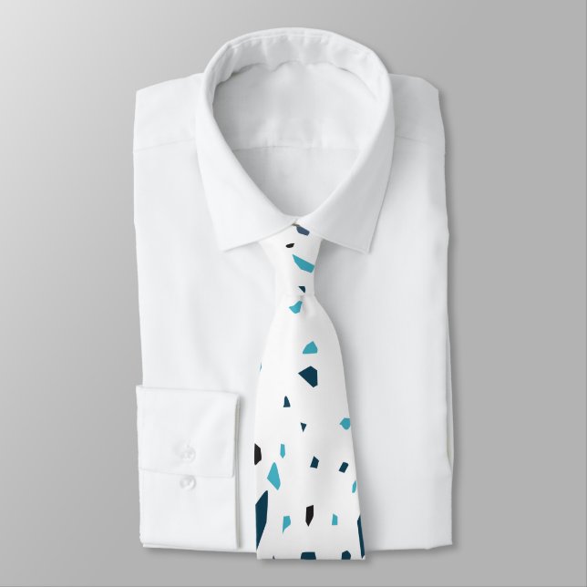 Blue Confetti Neck Tie (Tied)