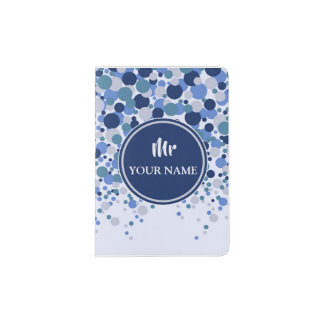Blue Confetti - Personalized Passport Passport Holder