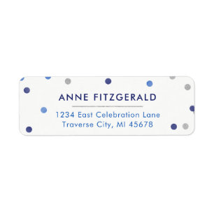 Blue Confetti Return Address Labels