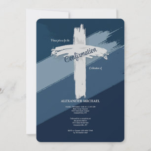 Blue Confirmation Modern Invitation