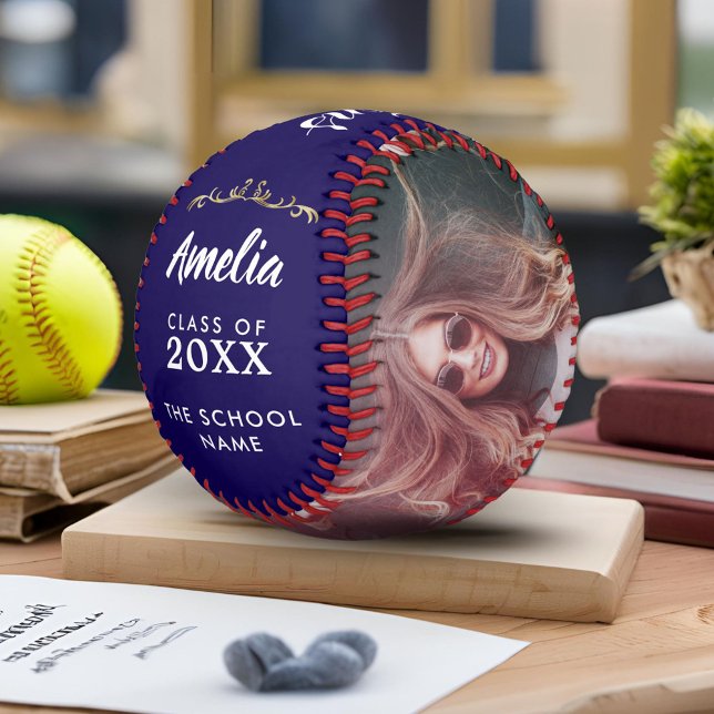 Blue Congratulations Grad Graduation 2 Photo Softball (Creator Uploaded)