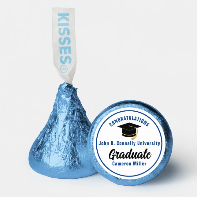 Blue Congratulations Graduate Customized Party Hershey®'s Kisses® (Front)