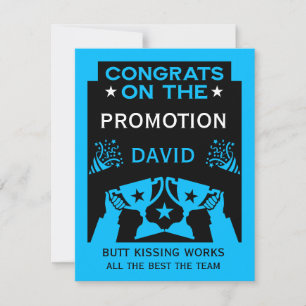 Blue Congratulations On The Job Promotion Card